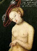 CRANACH, Lucas the Younger woman with a hat oil painting artist
